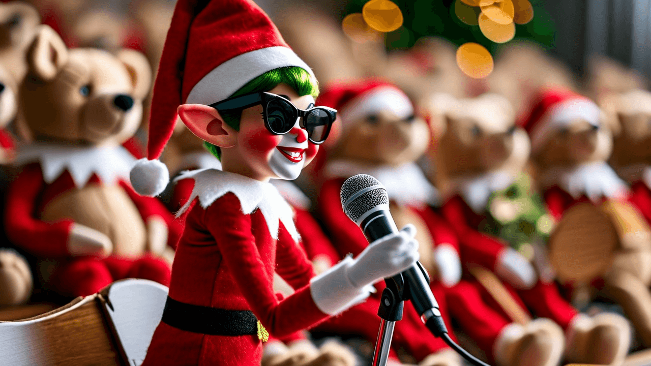 Rockstar elf karaoke showdown