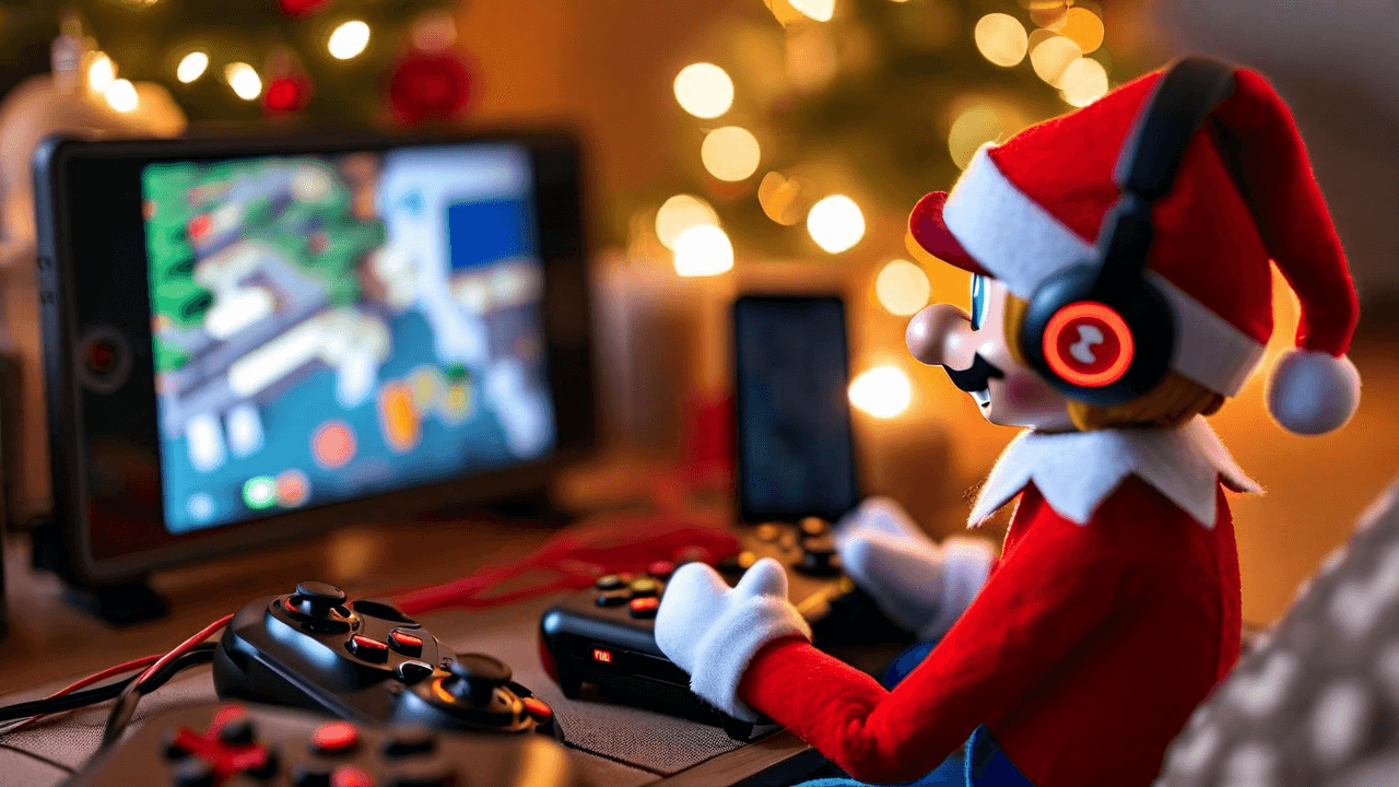 Elf's retro game streaming setup