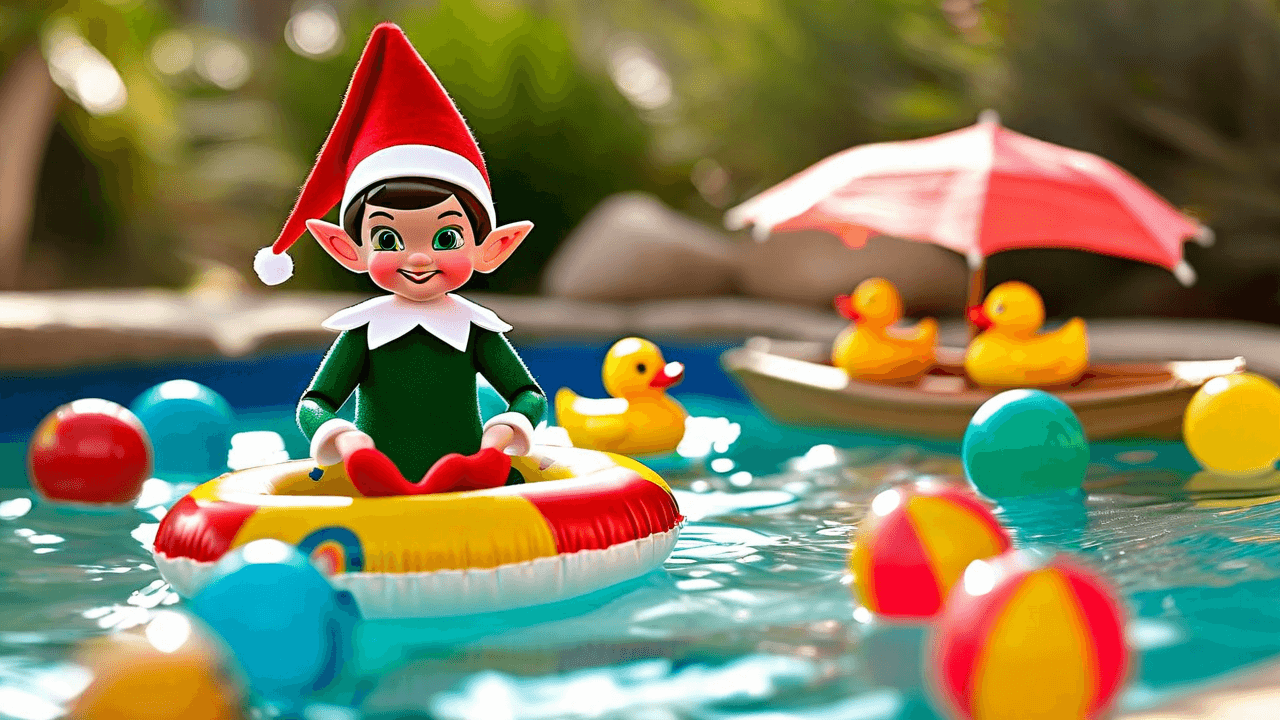 Elf's beach ball obstacle course