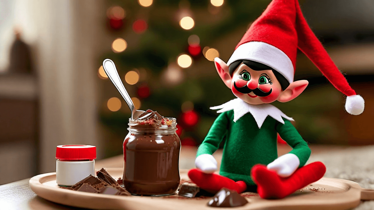 Elf's Nutella mustache makeover