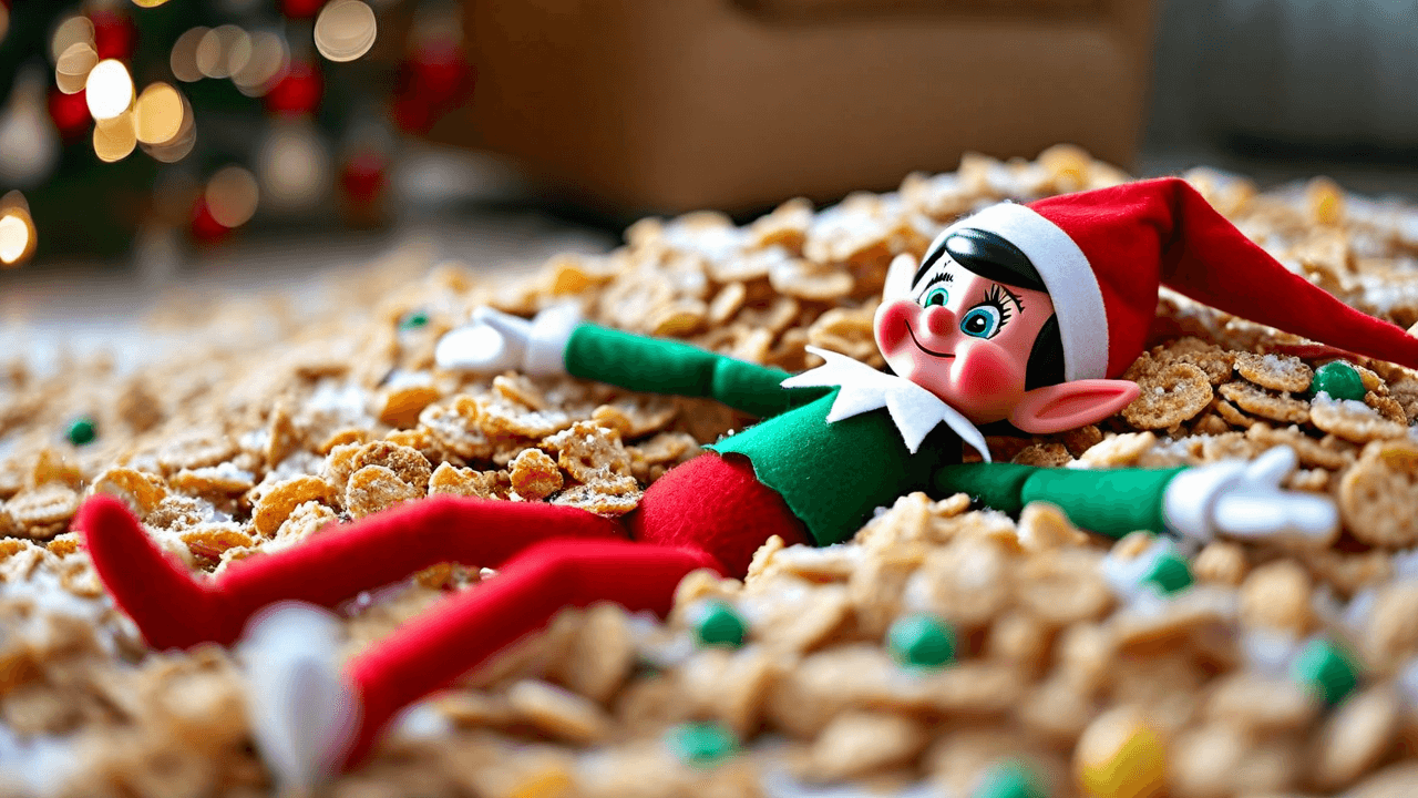 Elf's cereal snow angel