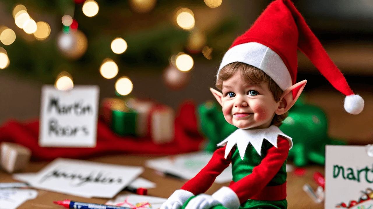 Elf's silly name tag factory